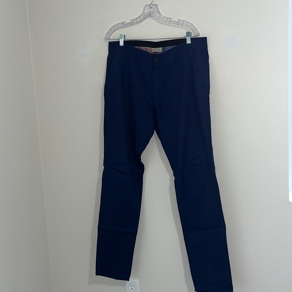 Men’s Light navy blue straight leg casual denim pants
